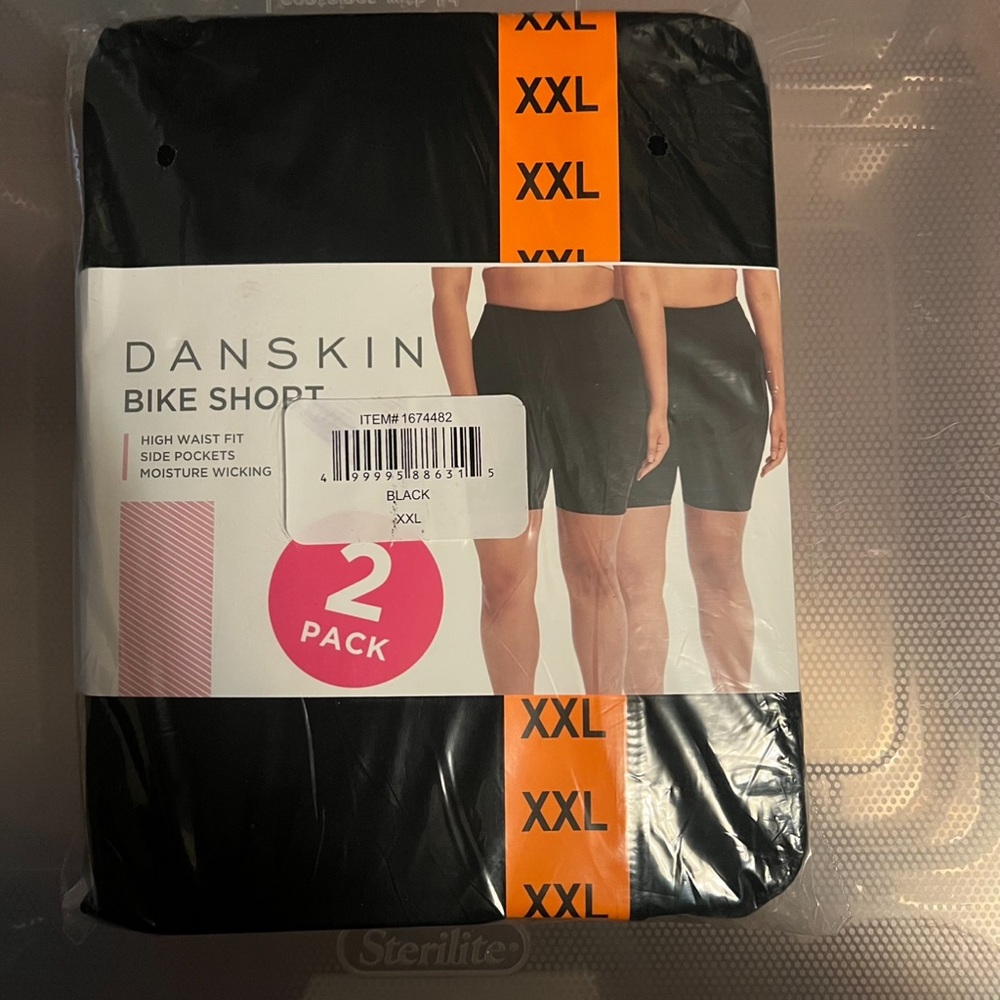 Danskin Black Bike Shorts 2-Pack XXL